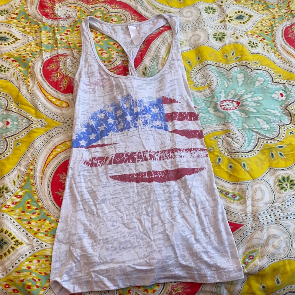 Flag lips tank top